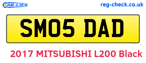 SM05DAD are the vehicle registration plates.