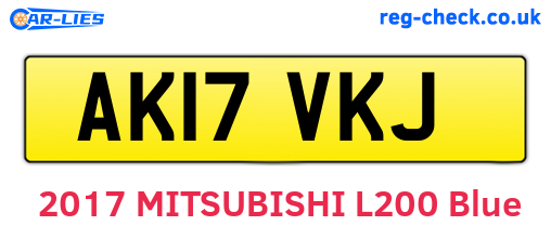 AK17VKJ are the vehicle registration plates.