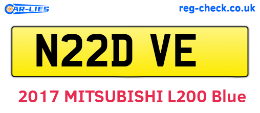 N22DVE are the vehicle registration plates.