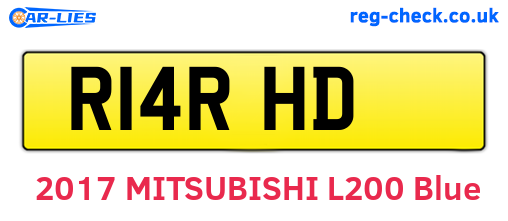 R14RHD are the vehicle registration plates.