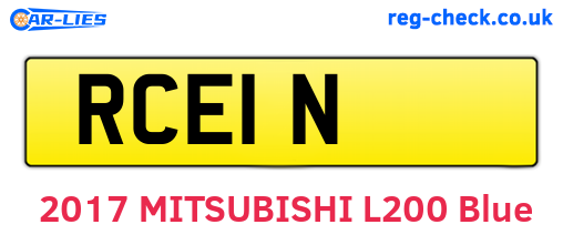 RCE1N are the vehicle registration plates.