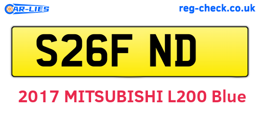 S26FND are the vehicle registration plates.