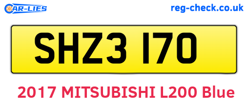 SHZ3170 are the vehicle registration plates.