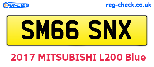 SM66SNX are the vehicle registration plates.