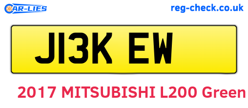 J13KEW are the vehicle registration plates.