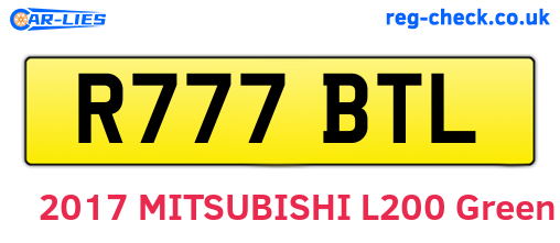 R777BTL are the vehicle registration plates.