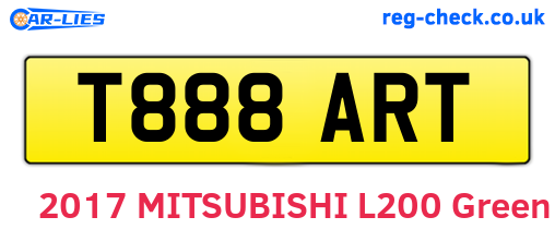 T888ART are the vehicle registration plates.