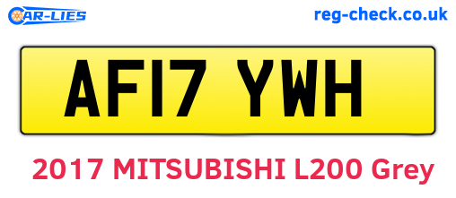 AF17YWH are the vehicle registration plates.