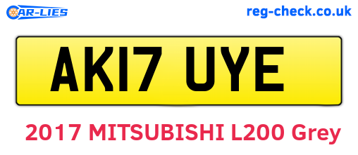 AK17UYE are the vehicle registration plates.