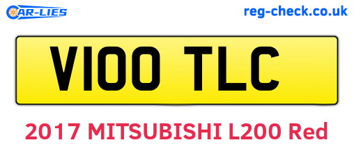 V100TLC are the vehicle registration plates.
