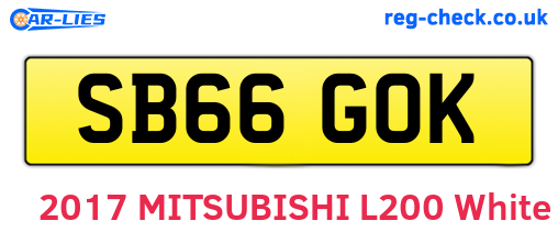 SB66GOK are the vehicle registration plates.
