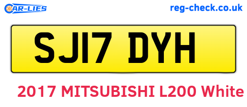 SJ17DYH are the vehicle registration plates.