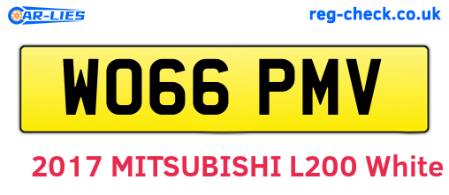 WO66PMV are the vehicle registration plates.