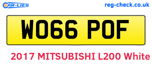 WO66POF are the vehicle registration plates.