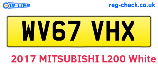 WV67VHX are the vehicle registration plates.