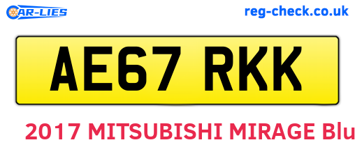 AE67RKK are the vehicle registration plates.