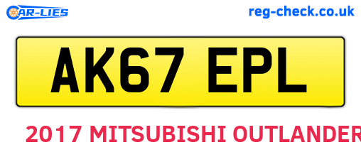 AK67EPL are the vehicle registration plates.