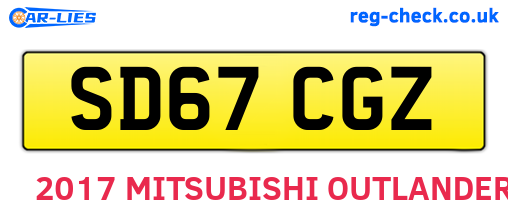 SD67CGZ are the vehicle registration plates.