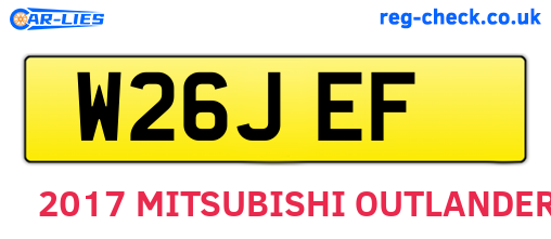 W26JEF are the vehicle registration plates.