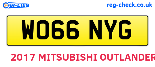 WO66NYG are the vehicle registration plates.