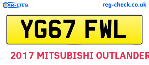 YG67FWL are the vehicle registration plates.