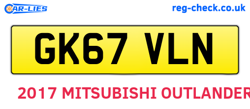 GK67VLN are the vehicle registration plates.