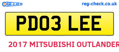 PD03LEE are the vehicle registration plates.