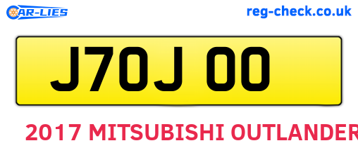 J70JOO are the vehicle registration plates.