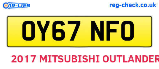 OY67NFO are the vehicle registration plates.