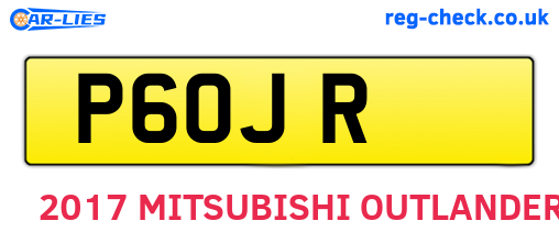 P6OJR are the vehicle registration plates.