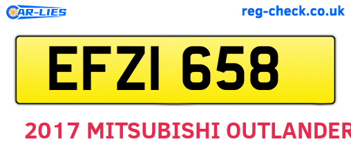 EFZ1658 are the vehicle registration plates.