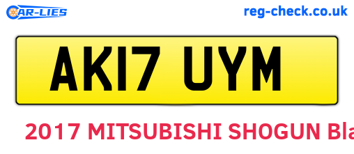 AK17UYM are the vehicle registration plates.