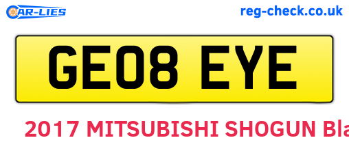 GE08EYE are the vehicle registration plates.