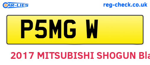 P5MGW are the vehicle registration plates.