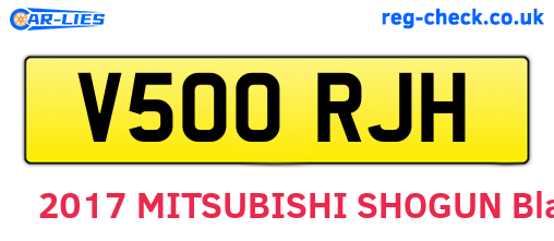 V500RJH are the vehicle registration plates.