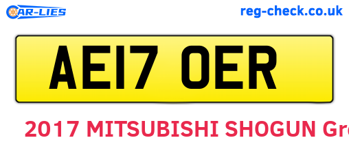 AE17OER are the vehicle registration plates.