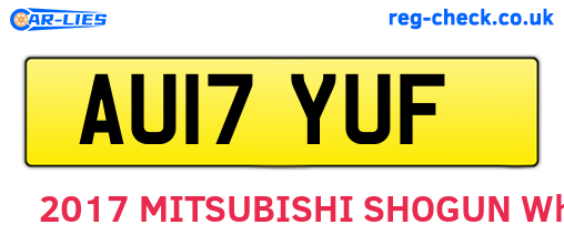 AU17YUF are the vehicle registration plates.