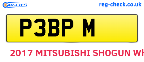 P3BPM are the vehicle registration plates.