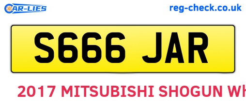 S666JAR are the vehicle registration plates.