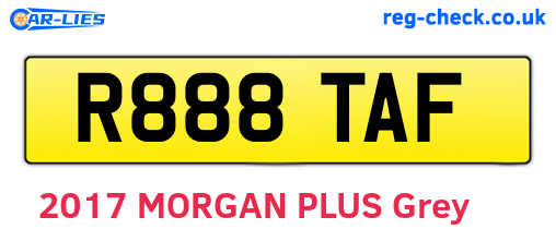 R888TAF are the vehicle registration plates.