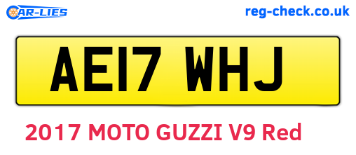 AE17WHJ are the vehicle registration plates.