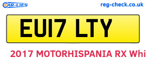 EU17LTY are the vehicle registration plates.
