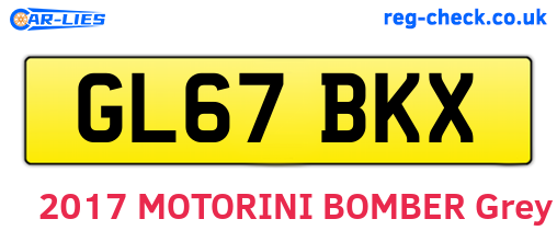 GL67BKX are the vehicle registration plates.