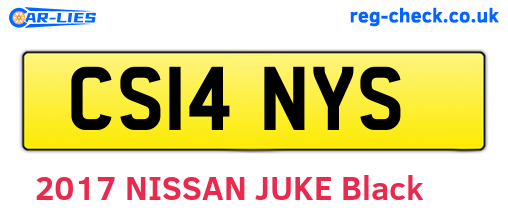 CS14NYS are the vehicle registration plates.