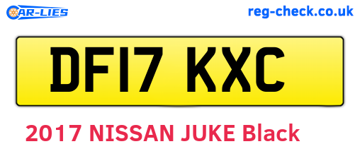 DF17KXC are the vehicle registration plates.