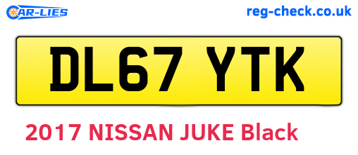 DL67YTK are the vehicle registration plates.