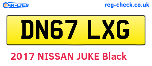 DN67LXG are the vehicle registration plates.