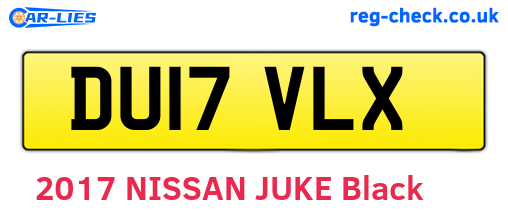 DU17VLX are the vehicle registration plates.