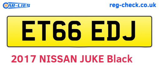 ET66EDJ are the vehicle registration plates.