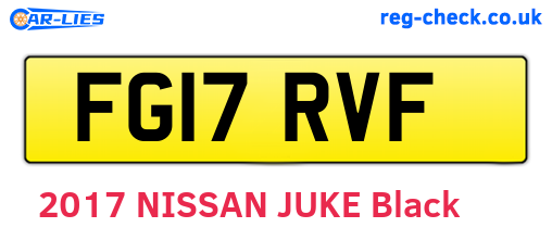 FG17RVF are the vehicle registration plates.